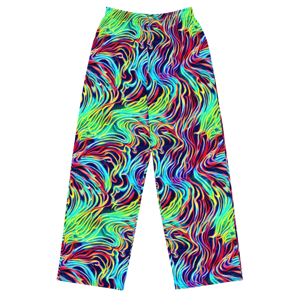 Cobalt Ribbon Reef on Wide-Leg Pants — Front
