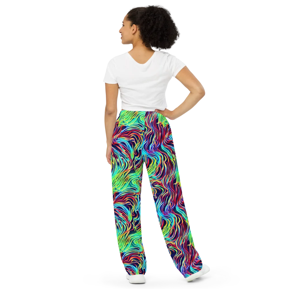 Cobalt Ribbon Reef on Wide-Leg Pants — Back