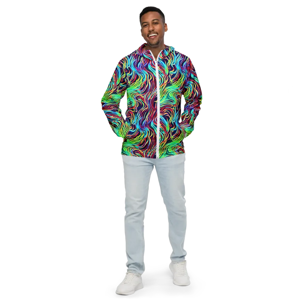 Cobalt Ribbon Reef on Men's Windbreaker — Front
