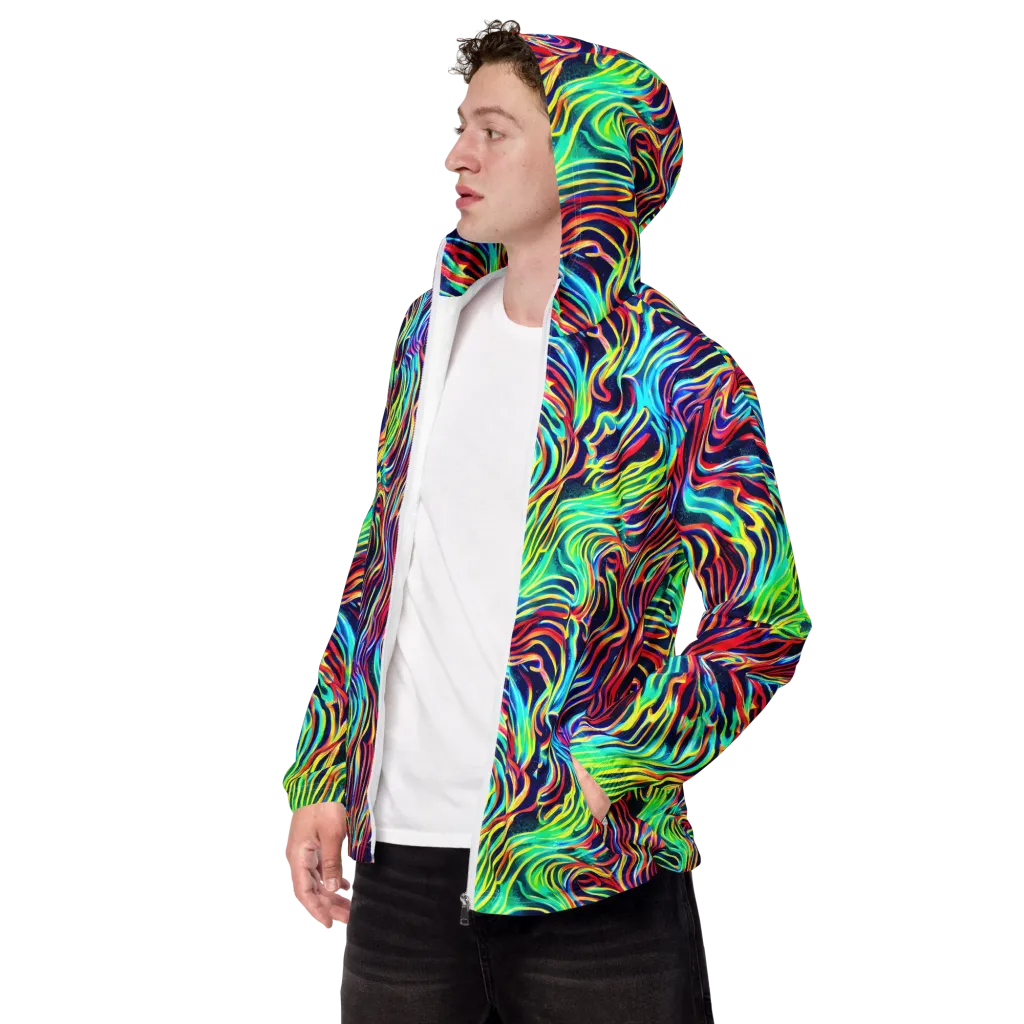 Cobalt Ribbon Reef on Men's Windbreaker — Left Front