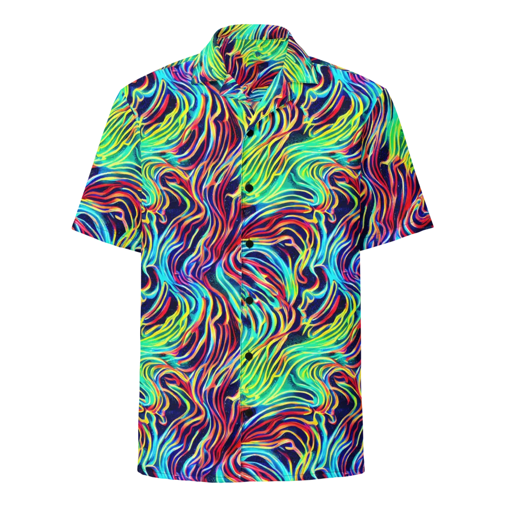 Cobalt Ribbon Reef on Button Shirt — Front