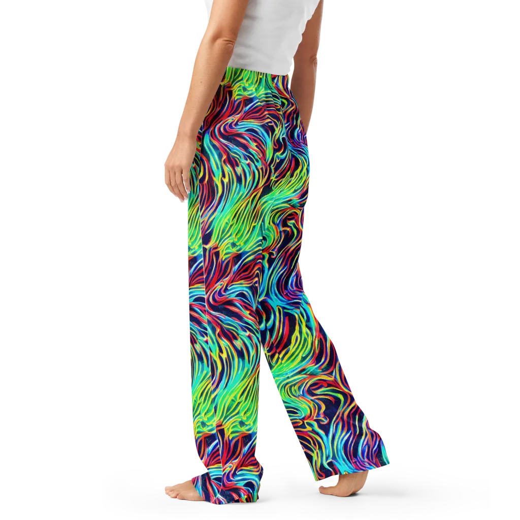 Cobalt Ribbon Reef on Women's Pajama Pants — Left