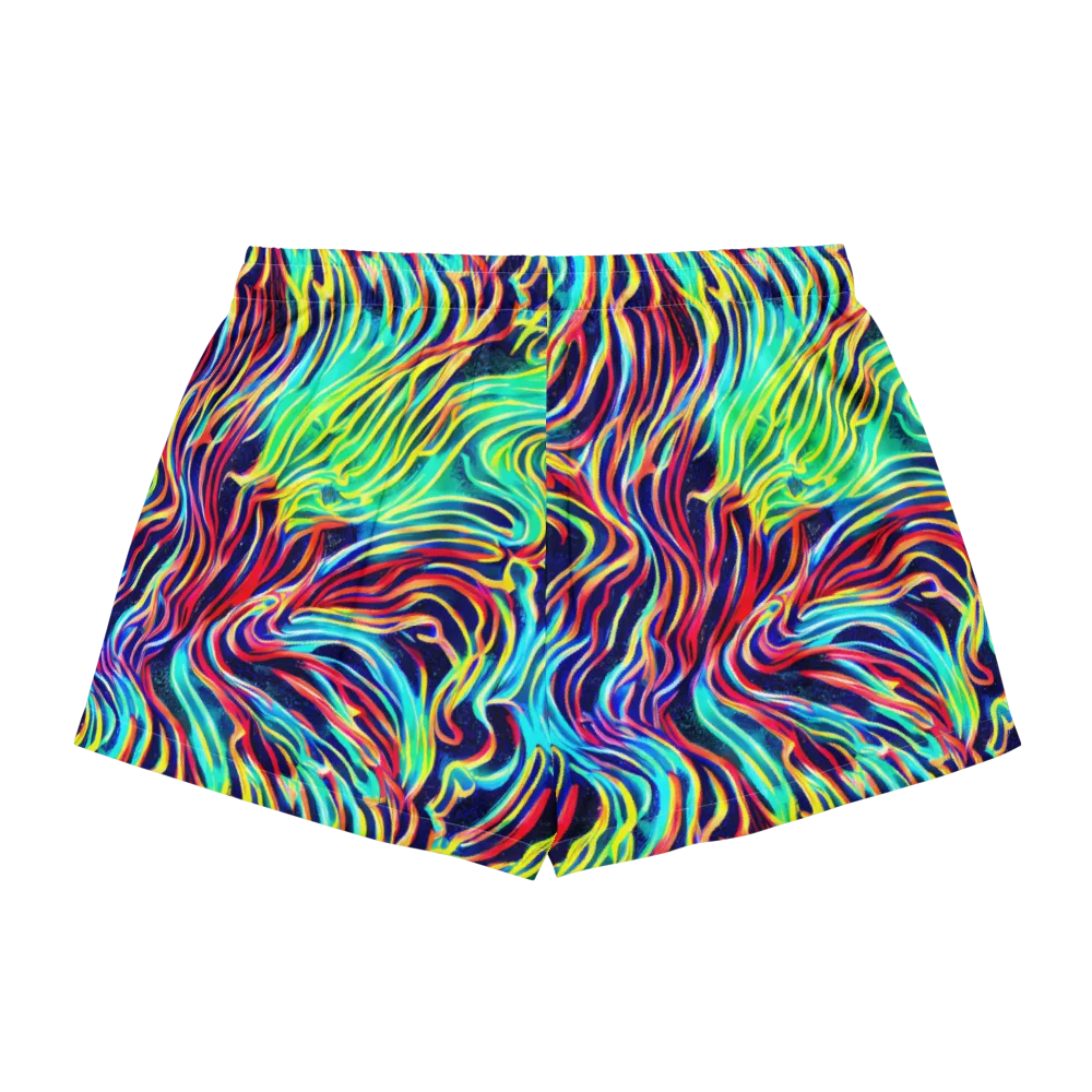 Cobalt Ribbon Reef on Women's Pajama Shorts — Back