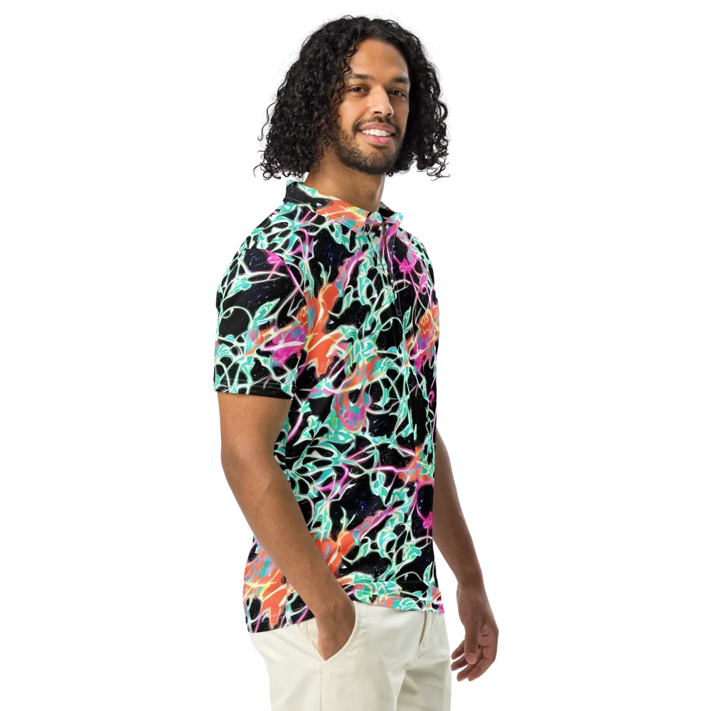 Pixel Lagoon on Men's Slim Fit Polo Shirt — Right Front