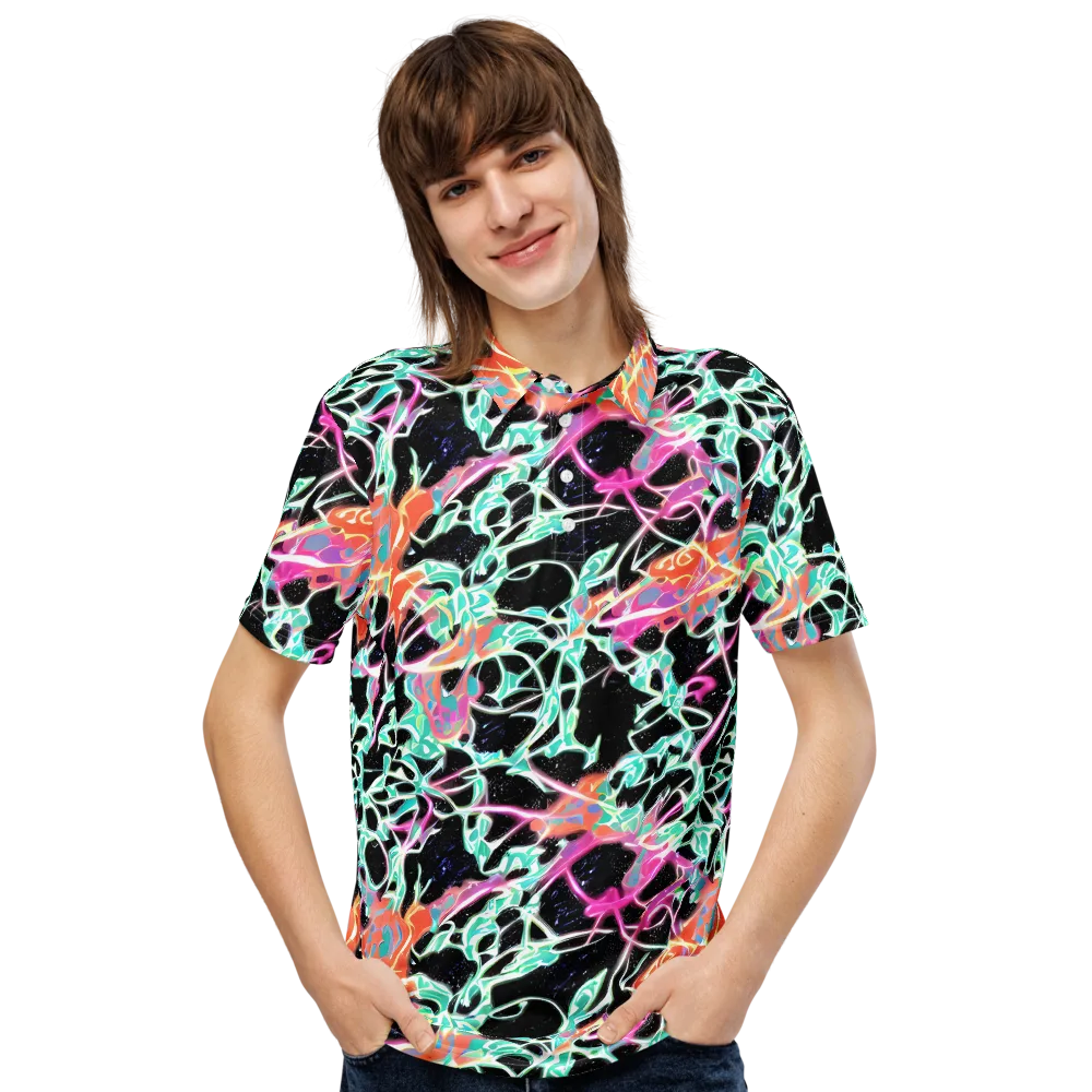 Pixel Lagoon on Men's Slim Fit Polo Shirt — Front
