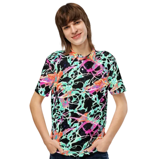 Pixel Lagoon on a Men's Slim Fit Polo Shirt