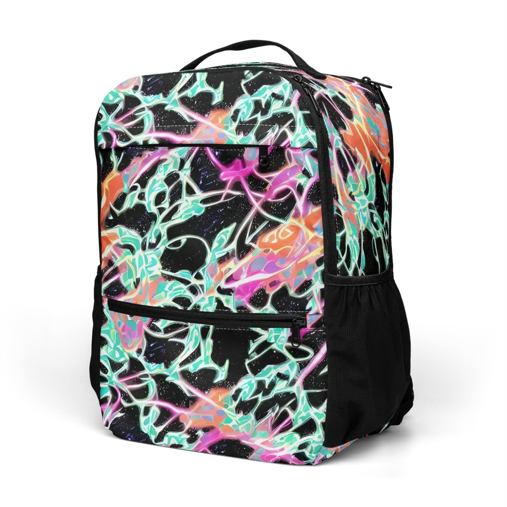 Pixel Lagoon on Utility Backpack — Left Front