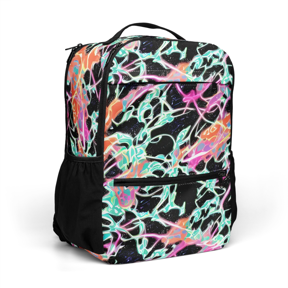 Pixel Lagoon on Utility Backpack — Right Front