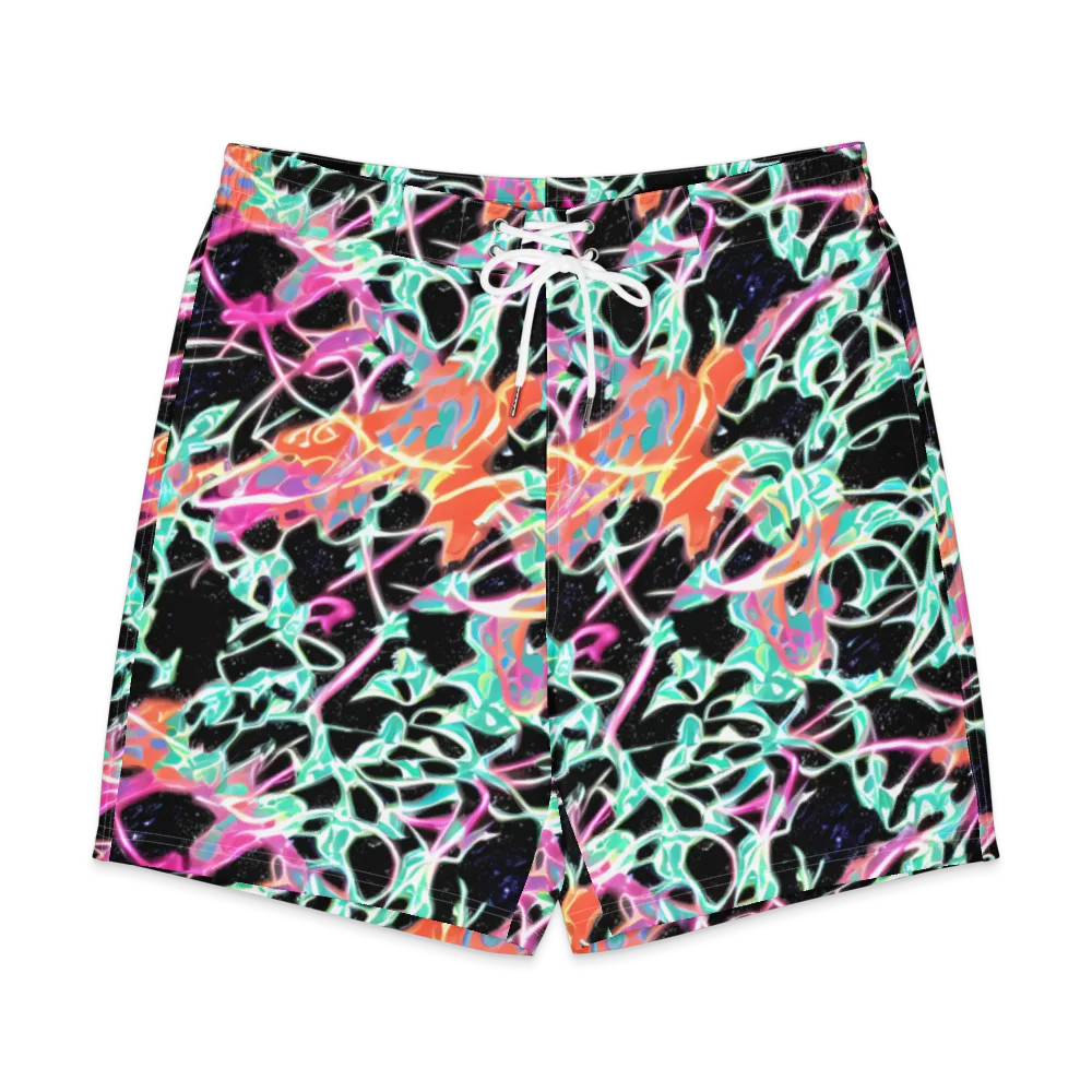 Pixel Lagoon on Men's Board Shorts — Front