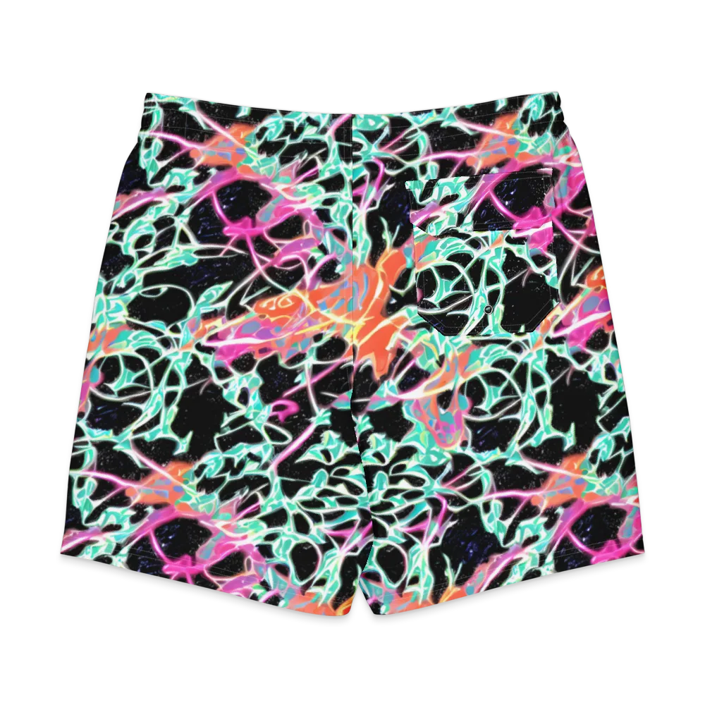 Pixel Lagoon on Men's Board Shorts — Back