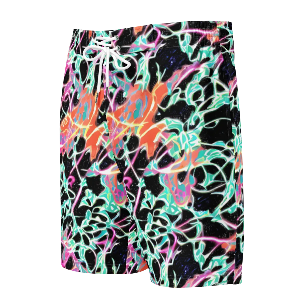 Pixel Lagoon on Men's Board Shorts — Front