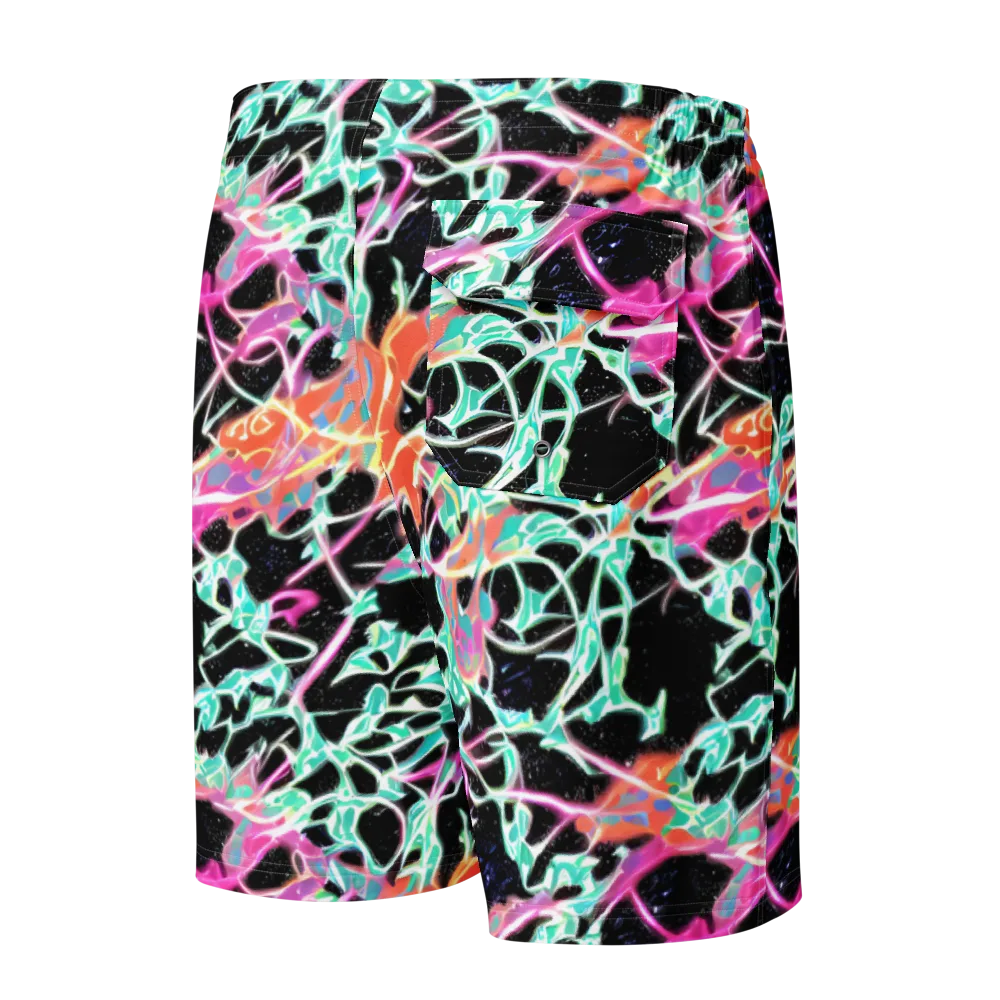 Pixel Lagoon on Men's Board Shorts — Back