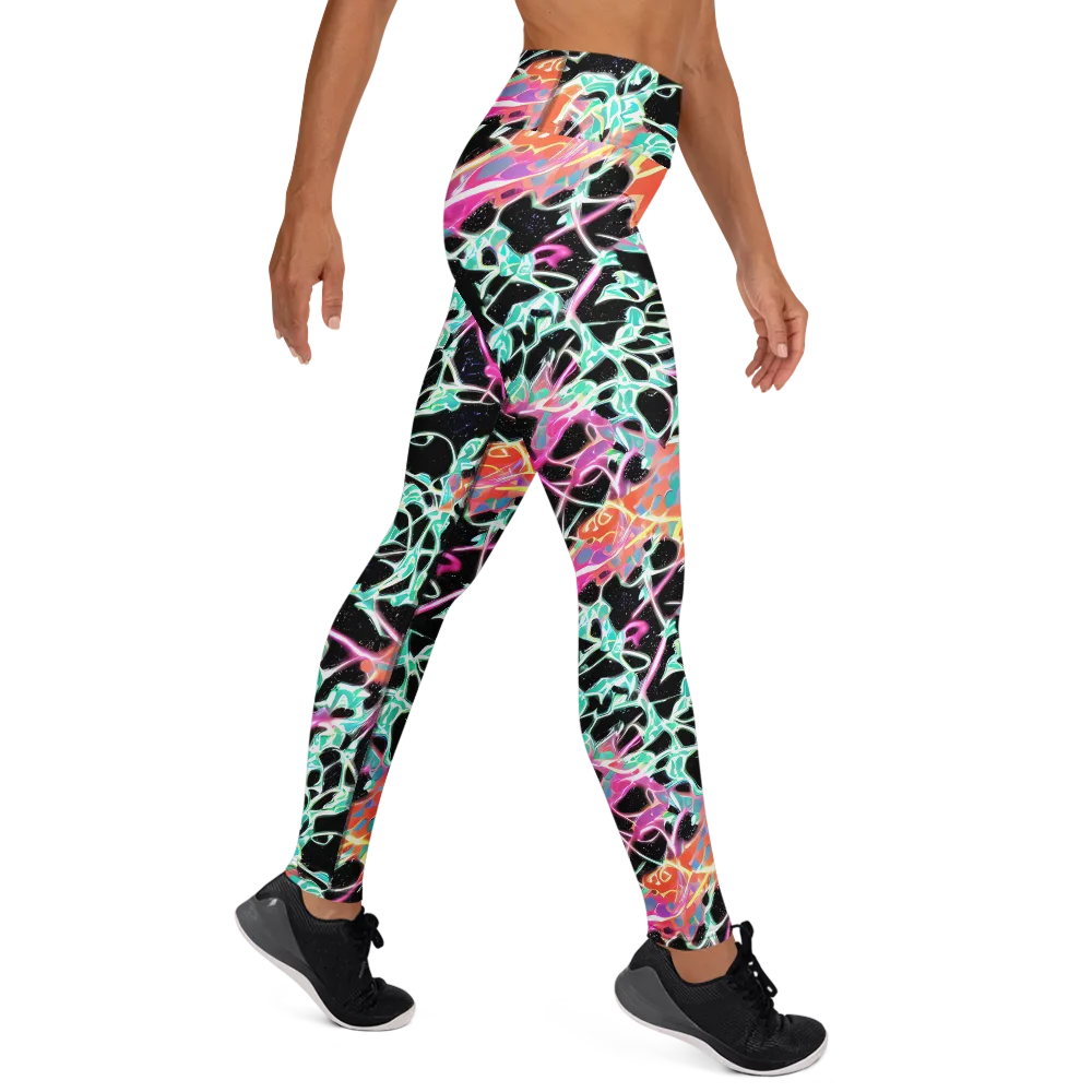 Pixel Lagoon on Yoga Leggings — Right