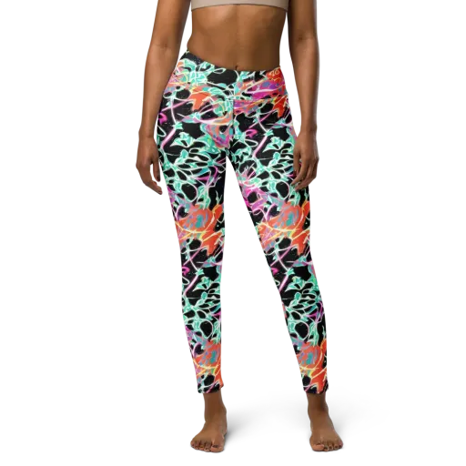Pixel Lagoon on a Yoga Leggings