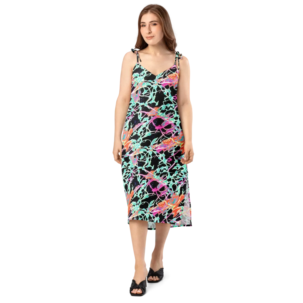 Pixel Lagoon on Slip Dress — Front