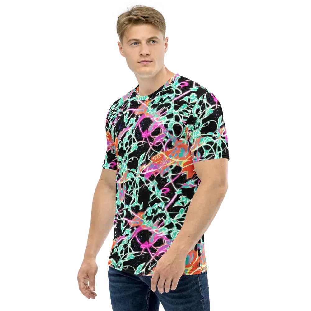 Pixel Lagoon on Men's Crew Neck T-Shirt — Left