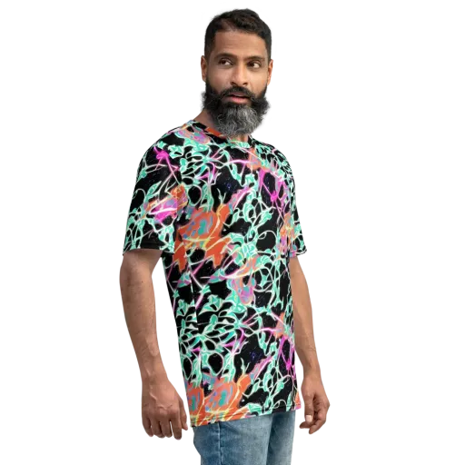 Pixel Lagoon on a Men's Crew Neck T-Shirt