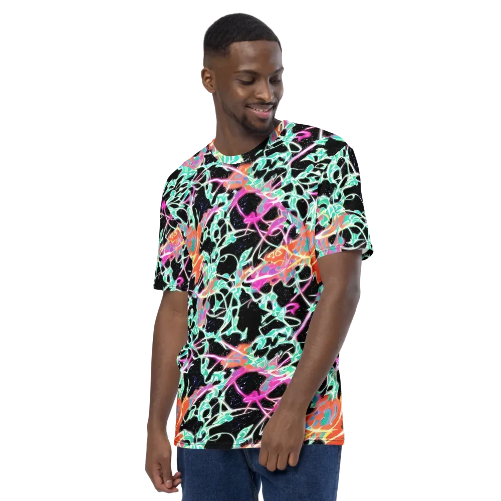 Pixel Lagoon on Men's Crew Neck T-Shirt — Left