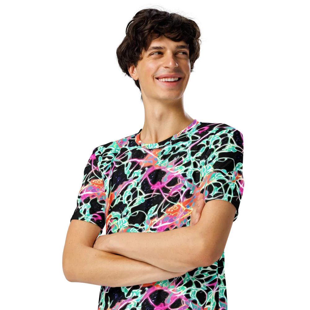 Pixel Lagoon on Men's Crew Neck T-Shirt — Left Front