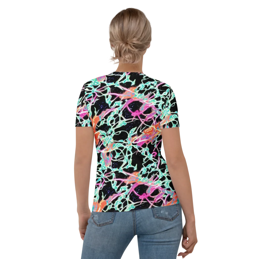 Pixel Lagoon on Women's Crew Neck T-Shirt — Back