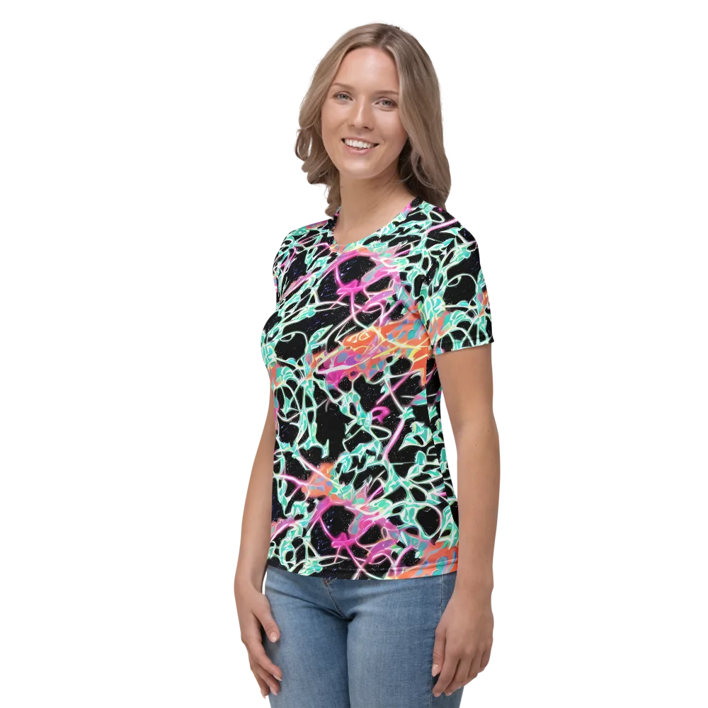 Pixel Lagoon on Women's Crew Neck T-Shirt — Left