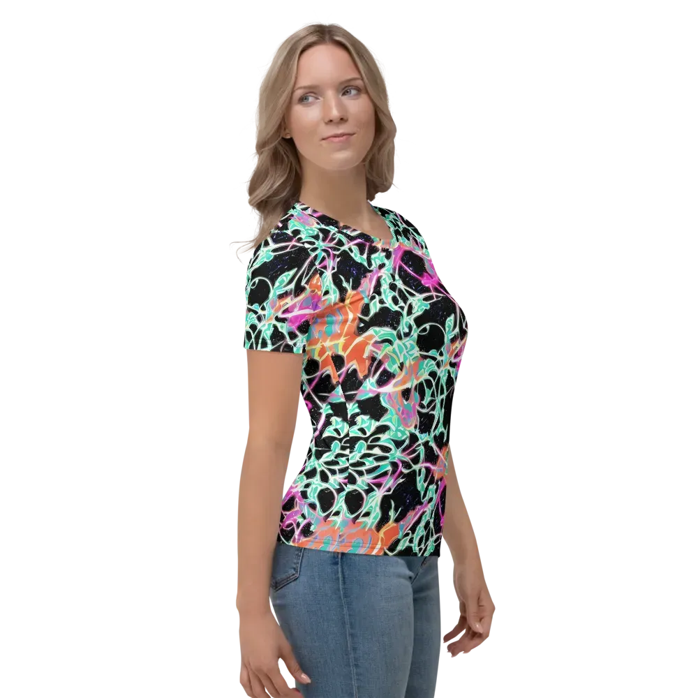 Pixel Lagoon on Women's Crew Neck T-Shirt — Right