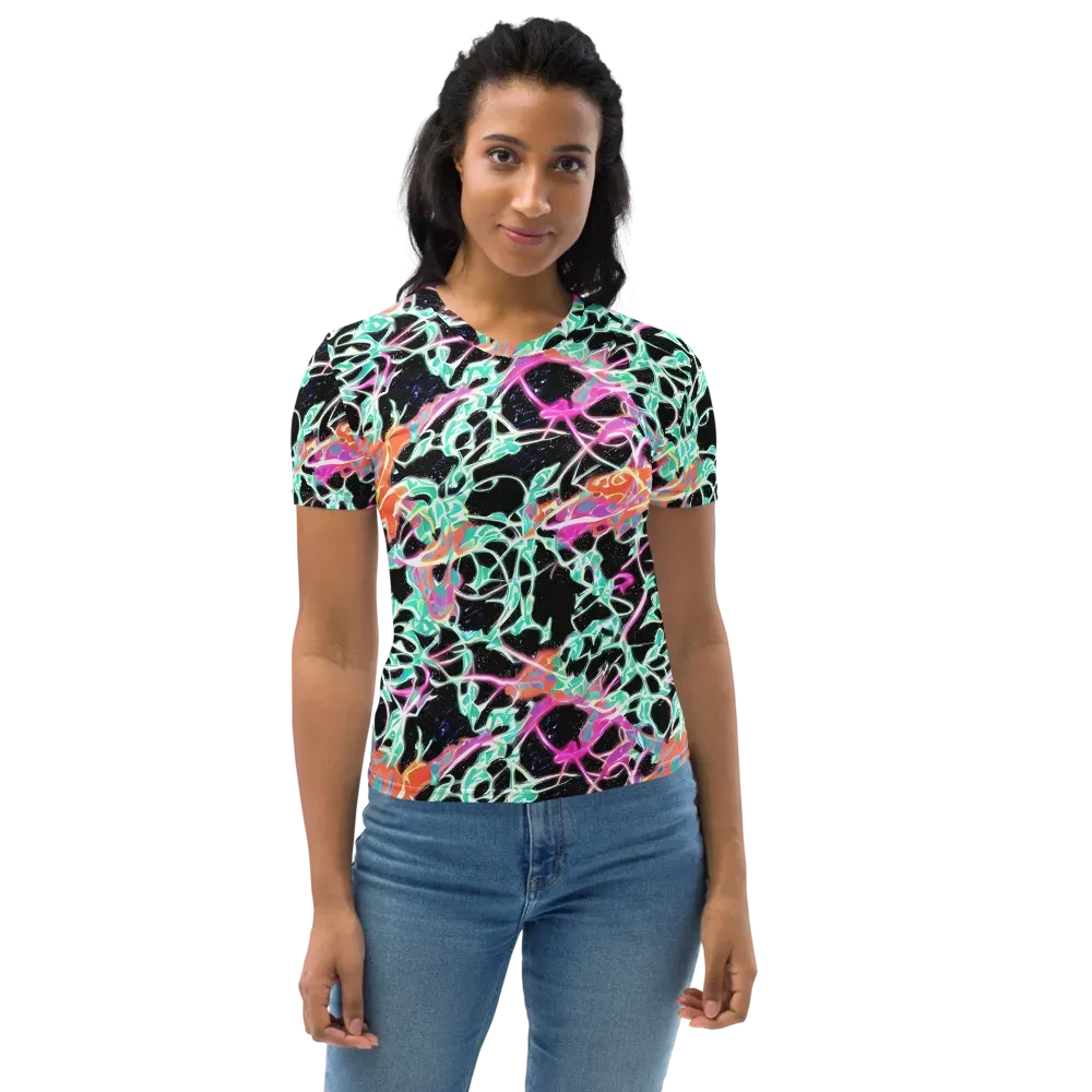 Pixel Lagoon on Women's Crew Neck T-Shirt — Front
