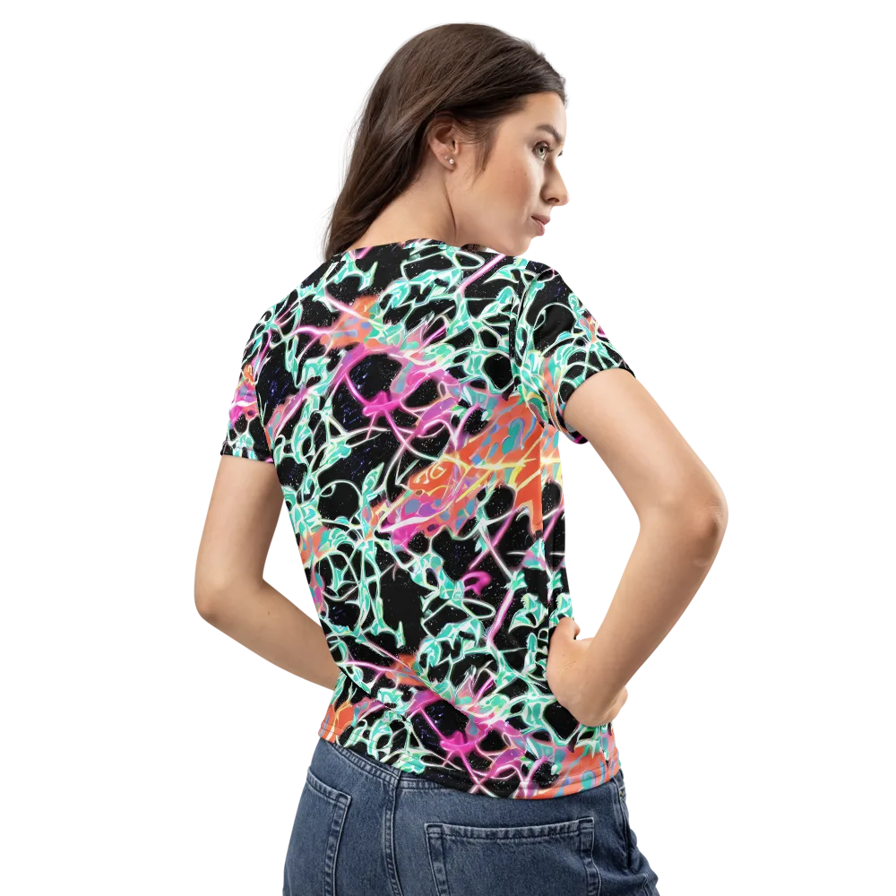 Pixel Lagoon on Women's Crew Neck T-Shirt — Back