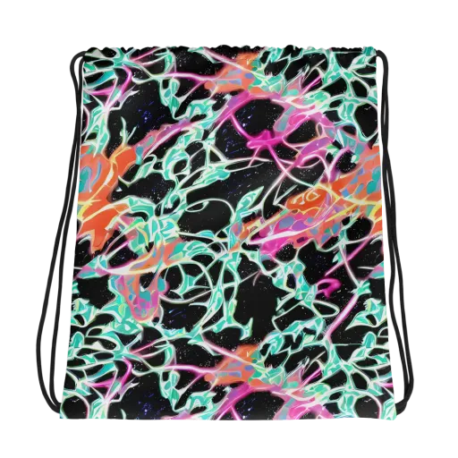 Pixel Lagoon on a Drawstring Bag