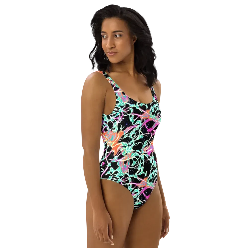 Pixel Lagoon on One-Piece Swimsuit — Right