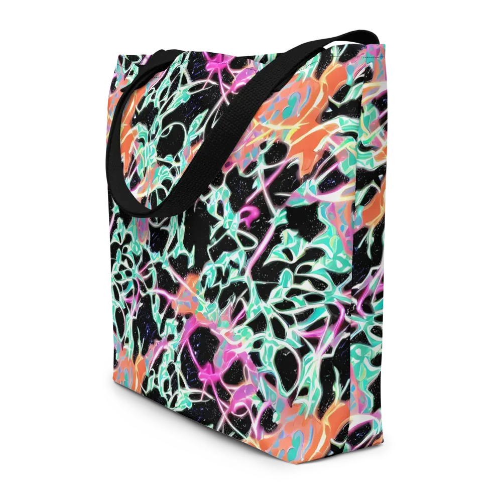 Pixel Lagoon on Large Tote Bag W/ Pocket — Front