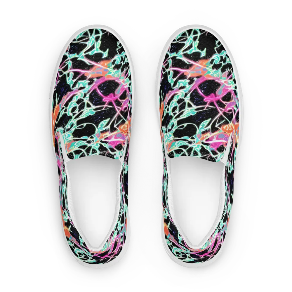Pixel Lagoon on Women's Slip-On Canvas Shoes — Front
