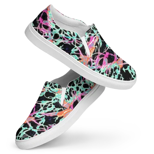 Pixel Lagoon on a Women's Slip-On Canvas Shoes