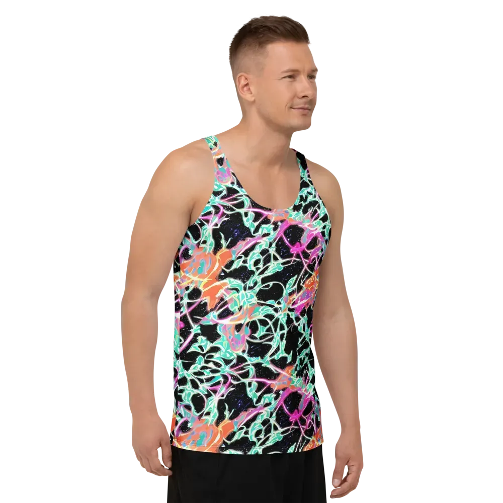 Pixel Lagoon on Men's Tank Top — Right Front