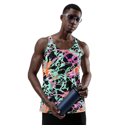 Pixel Lagoon on a Men's Tank Top