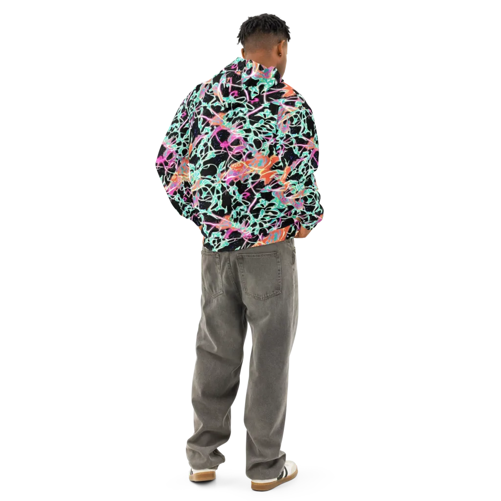 Pixel Lagoon on Cotton Hoodie — Back