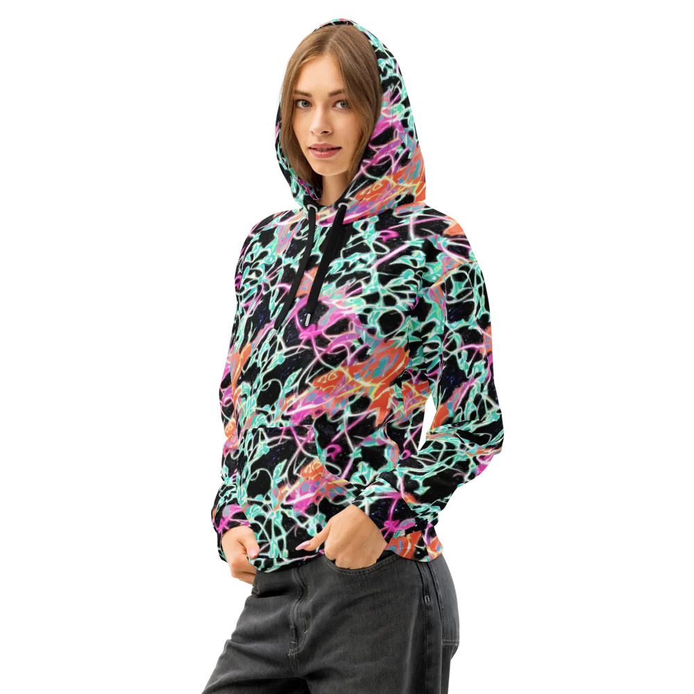 Pixel Lagoon on Cotton Hoodie — Left Front