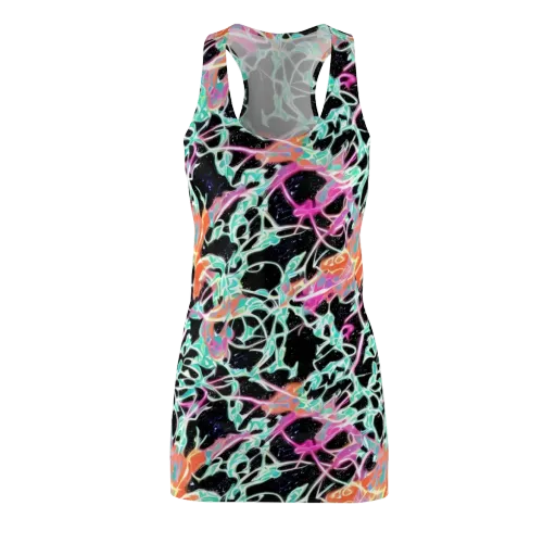 Pixel Lagoon on a Racerback Dress