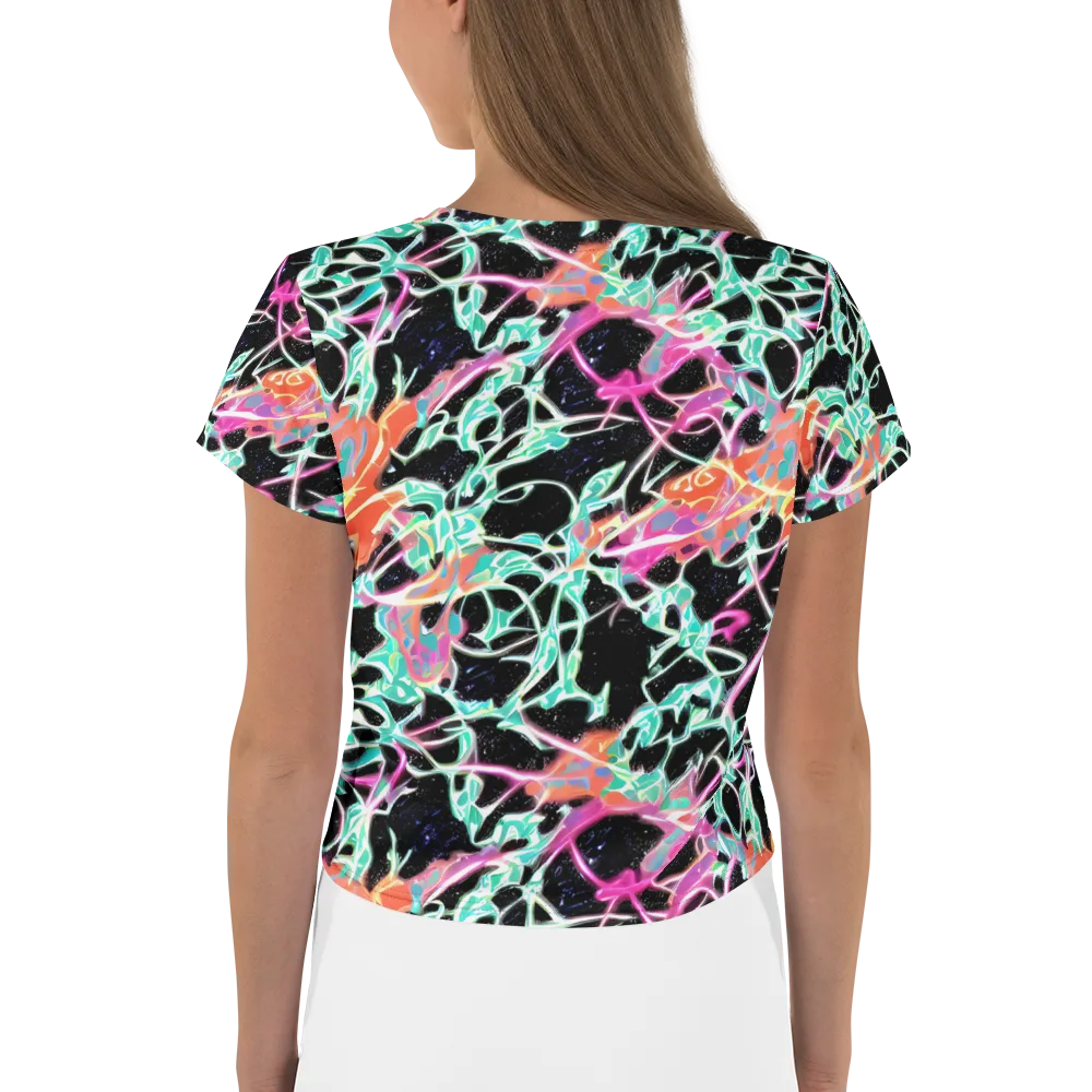 Pixel Lagoon on Crop Tee — Back