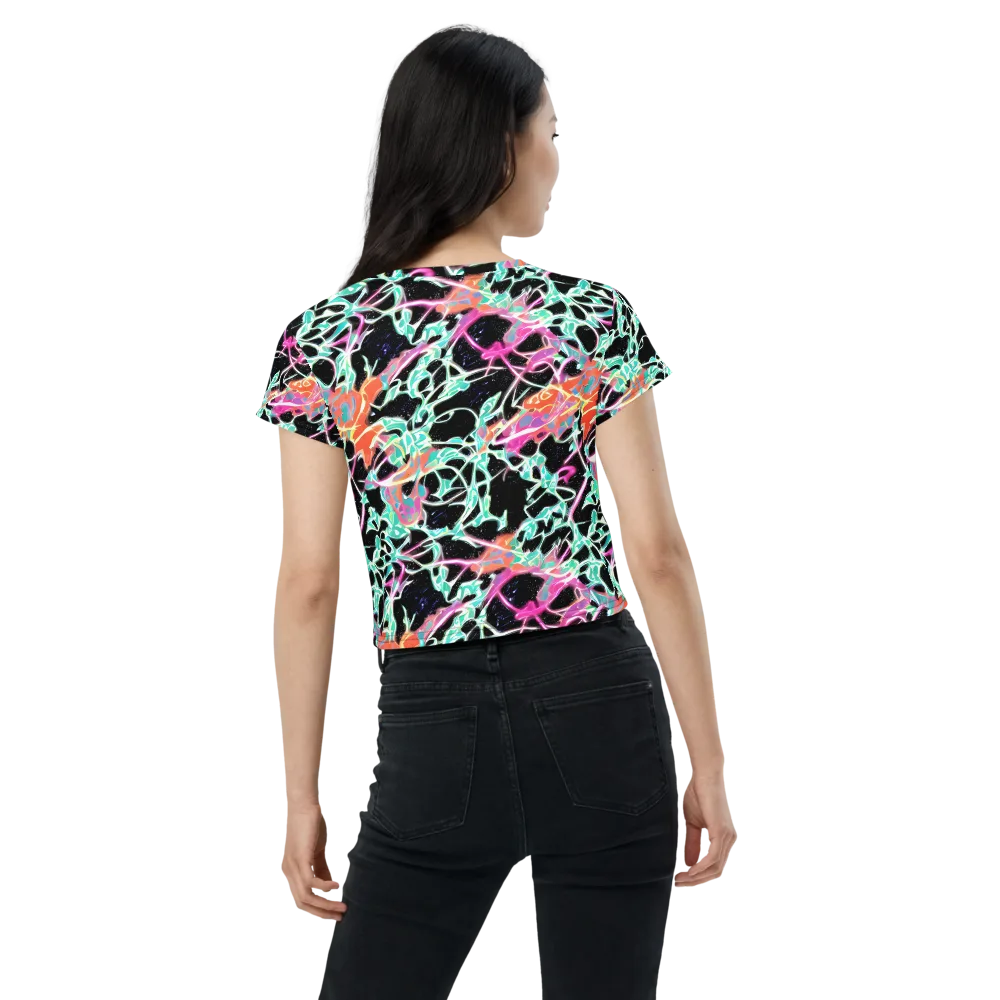 Pixel Lagoon on Crop Tee — Back