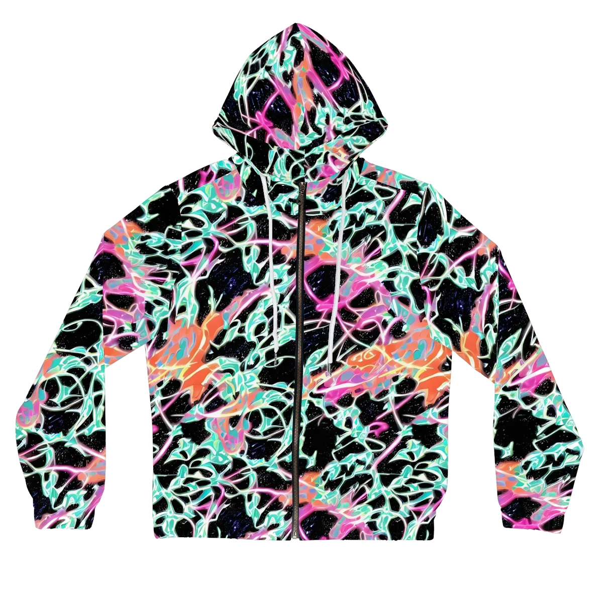 Pixel Lagoon on Women's Full-Zip Hoodie — Front