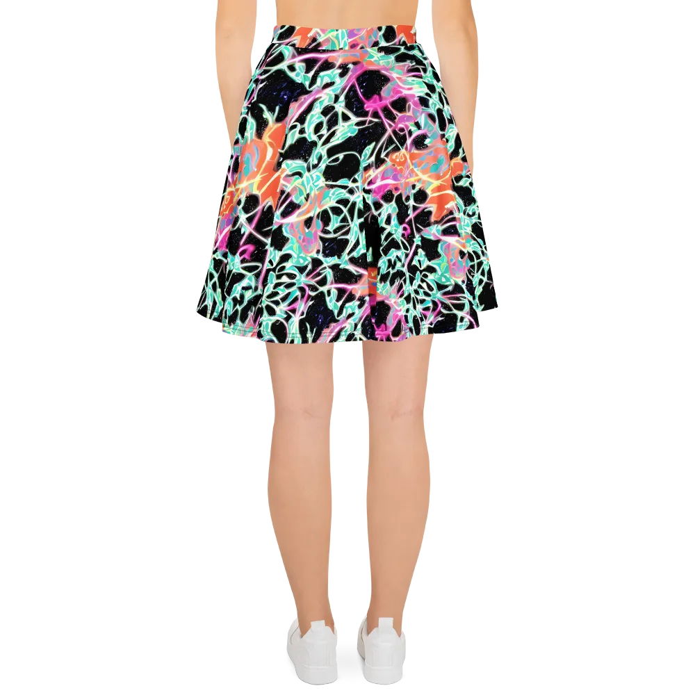 Pixel Lagoon on Skater Skirt — Back