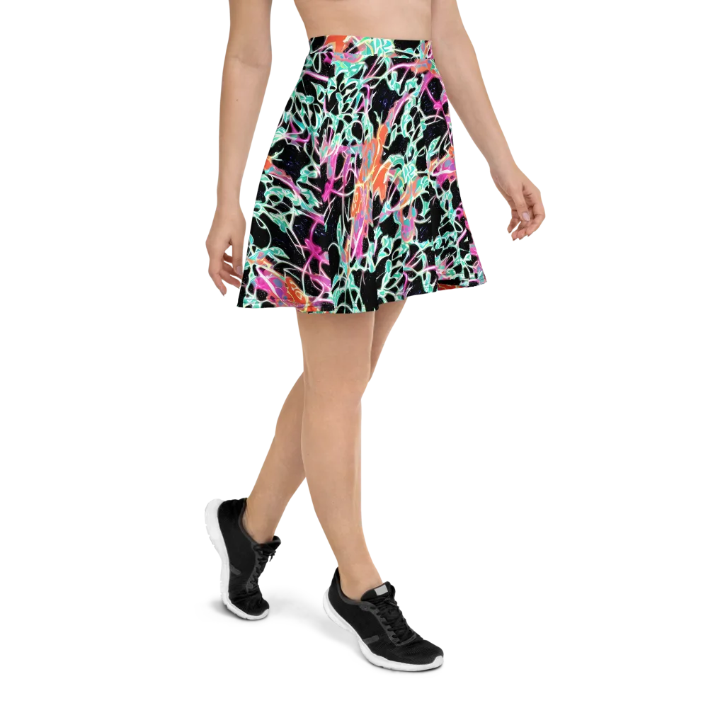 Pixel Lagoon on Skater Skirt — Right