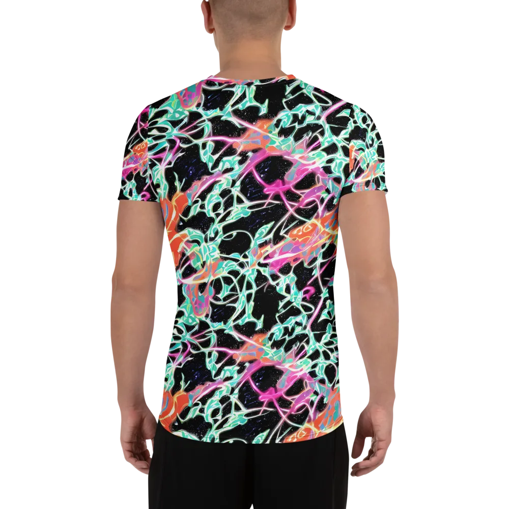 Pixel Lagoon on Men's Athletic T-Shirt — Back