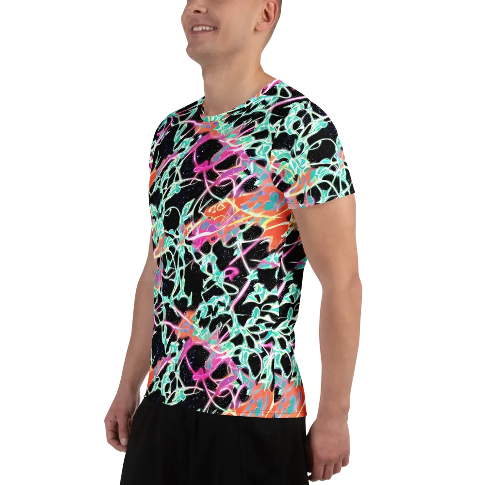 Pixel Lagoon on Men's Athletic T-Shirt — Left