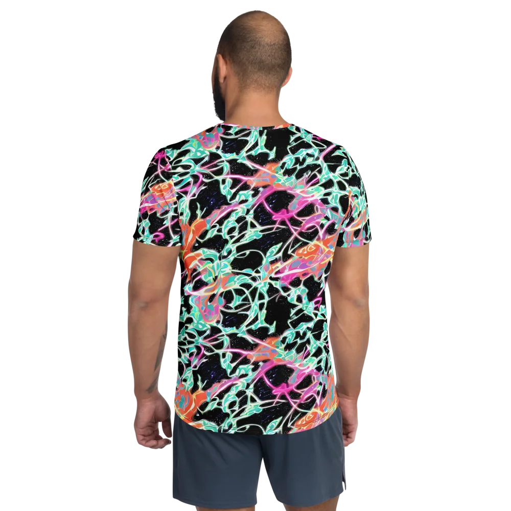 Pixel Lagoon on Men's Athletic T-Shirt — Back