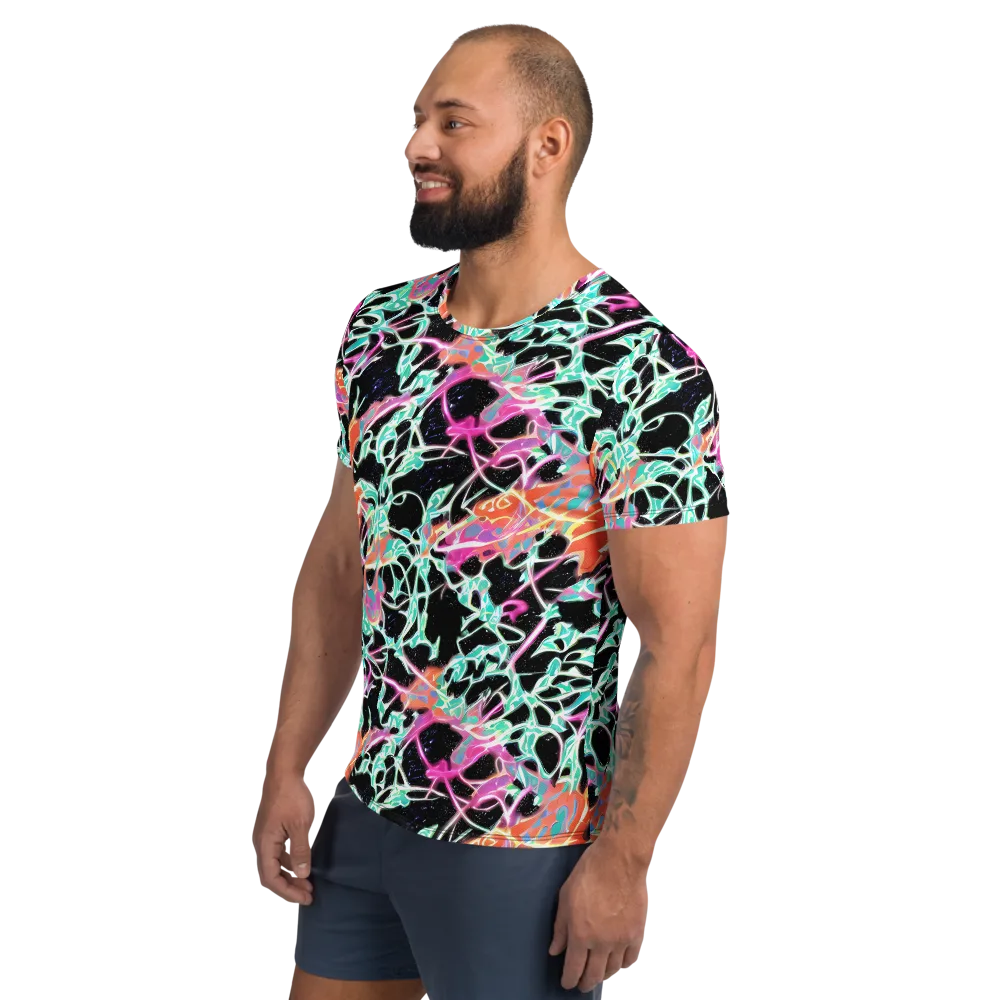 Pixel Lagoon on Men's Athletic T-Shirt — Left