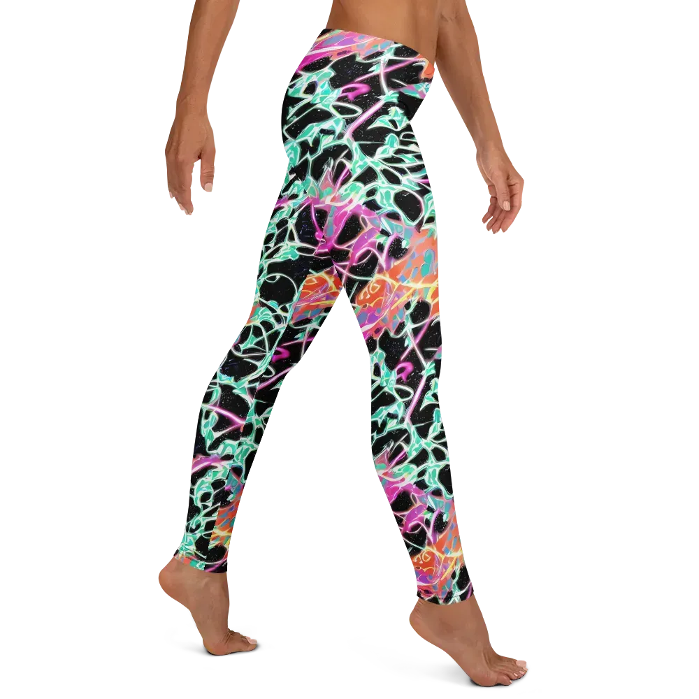 Pixel Lagoon on Leggings — Right
