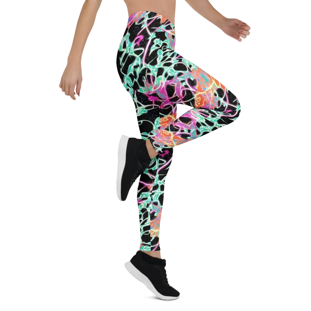 Pixel Lagoon on Leggings — Right