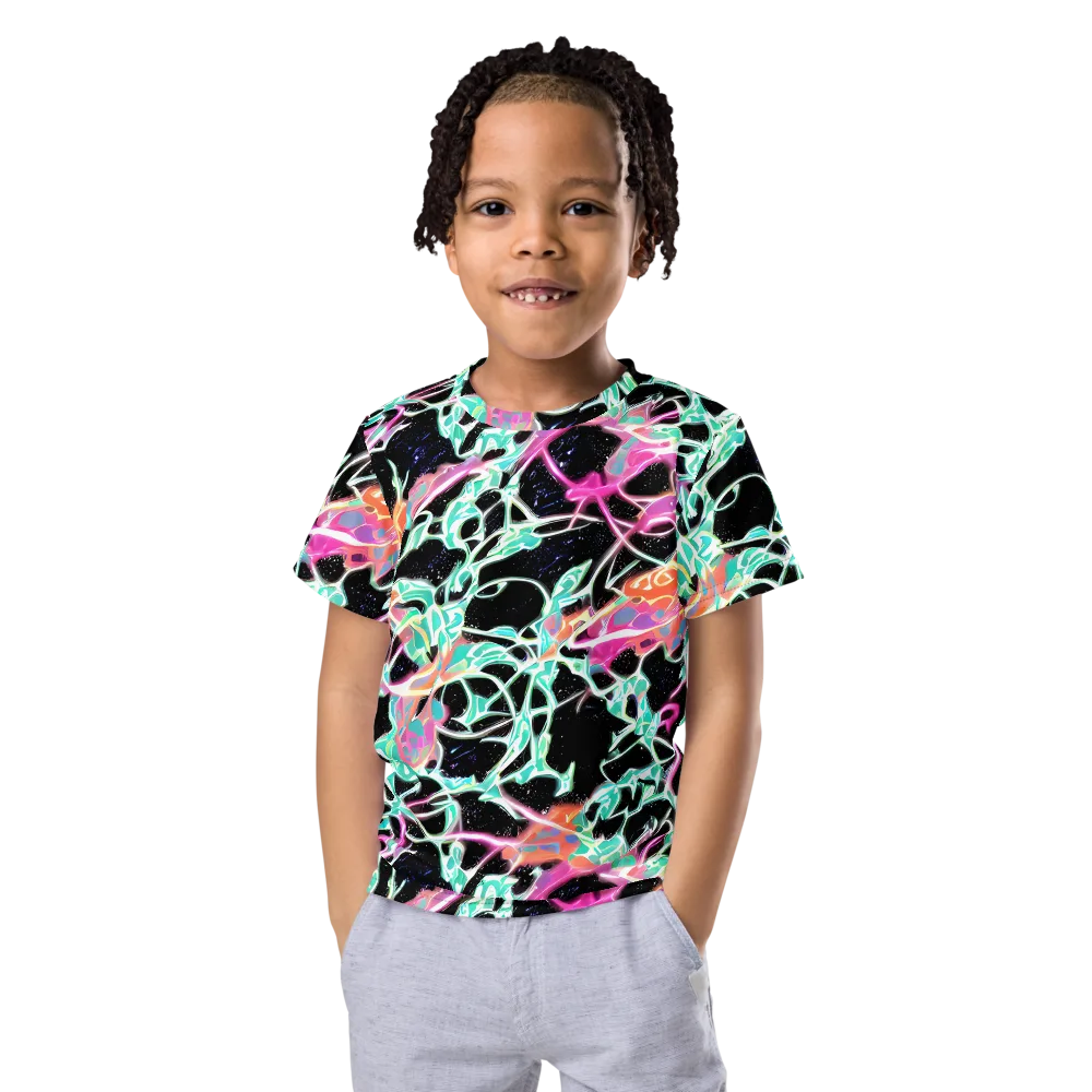 Pixel Lagoon on Kids Crew Neck T-Shirt — Front